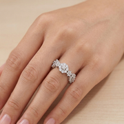 925 Sterling Silver Flower Design Cubic Zirconia Ring For Women